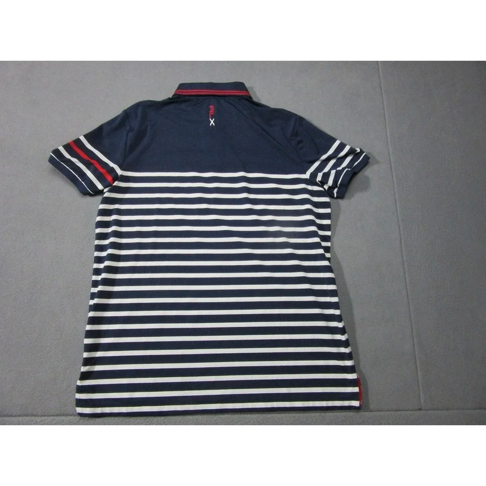 RLX Ryder Cup Shirt Polo Mens Large Blue White Striped Ralph Golf Performance
